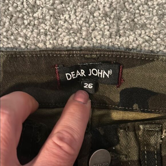 Dear John JoyRich Comfort Skinny Olive Camouflage Jeans. Size 26 - Picture 2 of 10